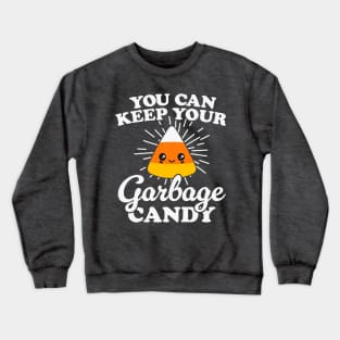 Cute Kawaii Candy Corn: Funny Halloween Garbage Candy Crewneck Sweatshirt